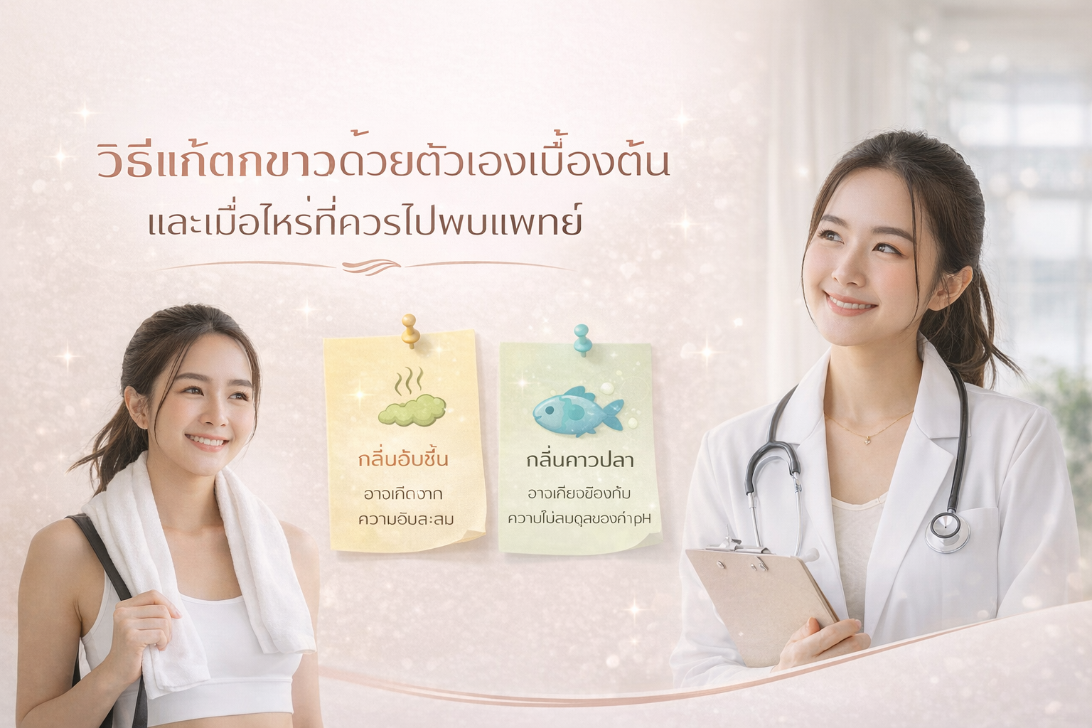 วิธีแก้ตกขาวด้วยตัวเองเบื้องต้น และเมื่อไหร่ที่ควรไปพบแพทย์