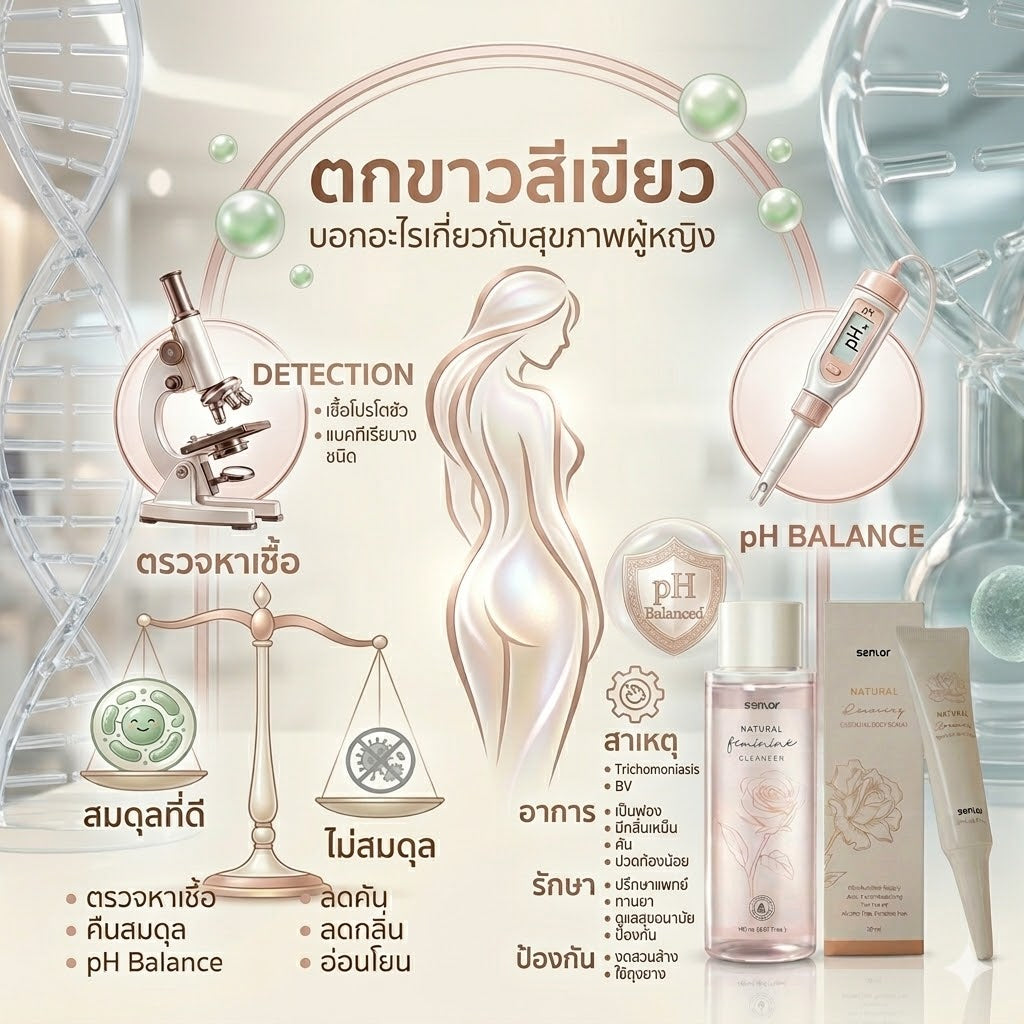 ตกขาวสีเขียว บอกอะไรเกี่ยวกับสุขภาพผู้หญิง